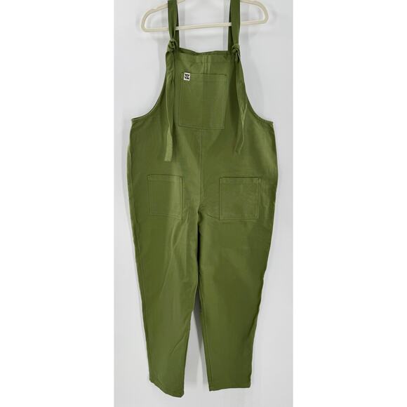 Lucy & Yak Pants - Lucy & Yak Olive Green Dungarees Cotton Twill Overalls Jumpsuit 12 Large XL NWT